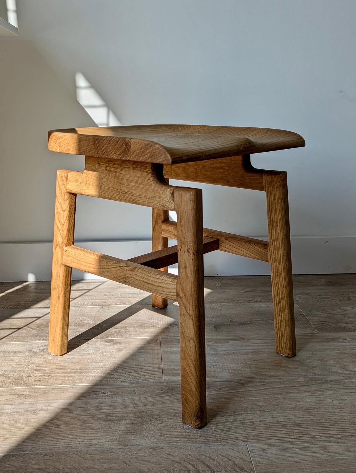 Design Hocker Eiche Massivholz