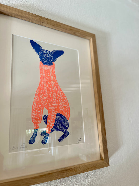 Gerahmter Kunstdruck - Hund